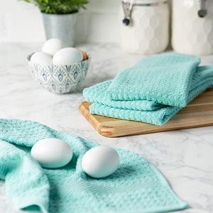 DII Basic Terry Collection Solid Windowpane Dishcloth Set, 12x12, Spice, 6 Piece