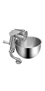 VEVOR Rotary Cheese Grater, Zinc Alloy Rotary Vegetable Mandoline, Manual Cheese Mandoline w/ 5 Stainless Steel Cutting Cones, Manual Vegetable Grater w/ 2.5L Bowl, Rotary Shredder w/Suction Base