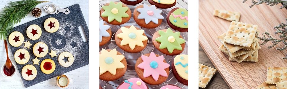 10 PCS Plaque Frame Cookie Cutters Set Fondant Tiles Biscuit Cutter Molds for Cookie Fruit Shapes