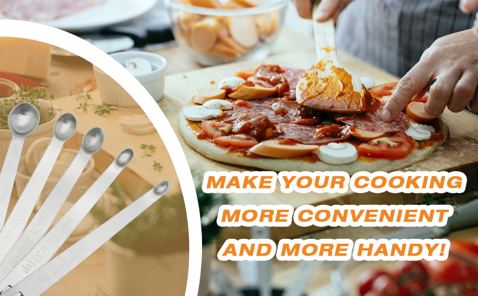 1Pack Mini Measuring Spoons Set, Heavy Duty Stainless Steel Teaspoon for Cooking and Baking, Suitable for Small Amount of Dry or Liquid Ingredients and Spices