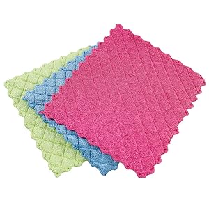 Libman 1482 Microfiber Sponge Cloths – Combines The Best of a Sponge and Dish Cloth, Includes 3 Packs of 3 Sponge Cloths (9 Total Sponge Cloths), Pink, Blue and Green