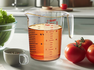 Amazing Abby - Melissa - Plastic Measuring Cups (3-Piece Set), Food-Grade Measuring Jugs, 1/2/4-Cup Capacity, Unbreakable, Stackable, Dishwasher-Safe, Great for Oil, Vinegar, Flour, and More