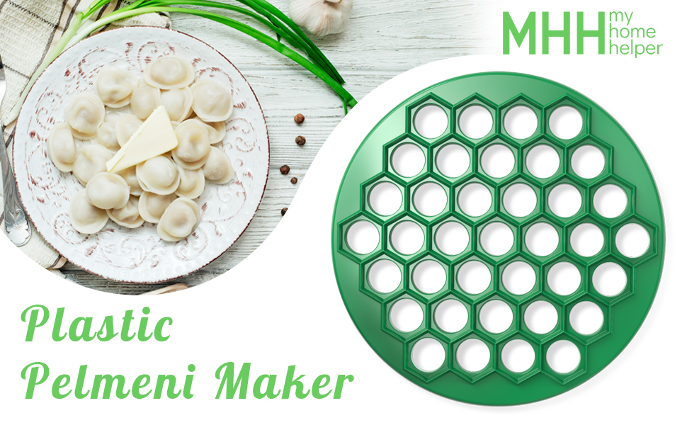 Dumpling Maker - Plastic Pelmeni Maker - Russian Ukrainian Dumpling Mold Machine Press Ravioli Mould Cutter - Delicious Dumplings Siberian Meat Pelmeni Kitchen Supplies