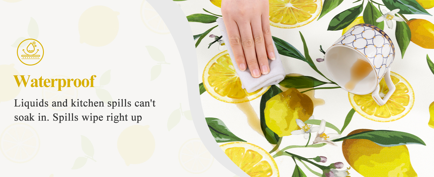 SHACOS Anti Fatigue Lemon Kitchen Rugs Mats Set of 2 Pieces Non Slip Soft Cushioned Wipeable Kitchen Mats for Floor Standing Mats, 17