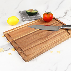 Acacia Wood Cutting Board Set with Juice Groove (3 Pieces), Organic Wooden Cutting Boards for kitchen, Butcher Block Cutting Board for Meat, Vegetable, Wooden Chopping Board 15x10, 12x8, 9x6 inch