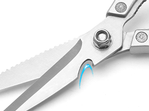 CGBE Kitchen Scissors, Multi-Purpose Kitchen Shears, Heavy Duty Dishwasher Safe Food Scissors for Chicken, Poultry, Fish, Meat & Herbs with Non-Slip Grips - Sliver