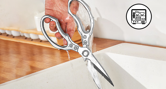 CGBE Kitchen Scissors, Multi-Purpose Kitchen Shears, Heavy Duty Dishwasher Safe Food Scissors for Chicken, Poultry, Fish, Meat & Herbs with Non-Slip Grips - Sliver