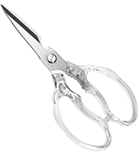 CGBE Kitchen Scissors, Multi-Purpose Kitchen Shears, Heavy Duty Dishwasher Safe Food Scissors for Chicken, Poultry, Fish, Meat & Herbs with Non-Slip Grips - Sliver