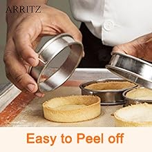 4inch English Muffin Rings, 6pcs Double Rolled Stainless Steel Crumpet Tart Rings for Baking