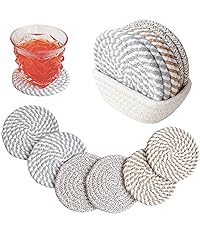 Valdivia Funny Retro Vinyl Record Coasters with Player, 6 Pcs Music Coasters for Drinks, Bars, Party, Birthday Gifts for Music Lovers, Home Decor Housewarming and White Elephant Gifts Ideas