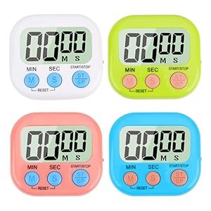 4-Piece Multi-Function Electronic Timer, Learning Management, Suitable for Kitchen, Study, Work, Exercise Training, Outdoor Activities(not Including Battery).