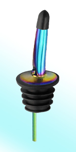 WAFJAMF 24 Pcs Stainless Steel Liquor Pour Spouts Set, Liquor Bottle Pourers with Rubber Dust Caps for Pours Liquid, Olive Oil, Wine, Vinegar (Gold-24 Pack)