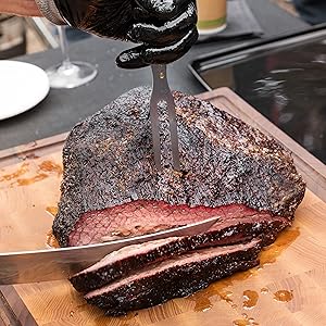 Moss & Stone Carbon Steel Roaster Pan With “V” Shape Removable Roasting Rack Set, 16.5 Inch Rectangular Nonstick Roasting Pan, Turkey Roaster Pan Rack With Carving Fork & Chef Knife