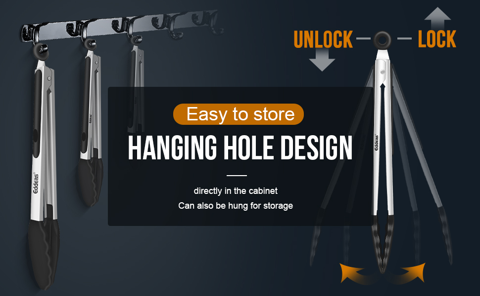 Kitchen Tongs with Silicone Tips, Tongs for Cooking Heat Resistant 600 Degrees Stainless Steel Locking Tong - 7