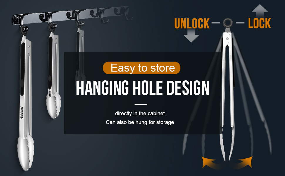 Tongs For Cooking - Heat Resistant 600 Degrees Stainless Steel Kitchen Tong,Heavy Duty Metal Locking Tongs - Perfect for Food,Salad and BBQ set of 3 (7