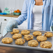 HIWARE Oven-Salf Collapsible Cooling Rack for Baking, 3 Tier 12”x 16.5”, Stainless Steel and Fit Half Sheet, Stackable Wire Cooling Racks for Cookie, Pizza, Cake