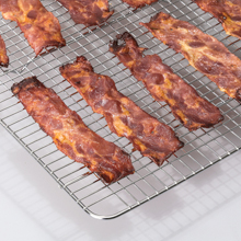 HIWARE Oven-Salf Collapsible Cooling Rack for Baking, 3 Tier 12”x 16.5”, Stainless Steel and Fit Half Sheet, Stackable Wire Cooling Racks for Cookie, Pizza, Cake