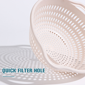 6 Pieces Colander with bowl, Food Strainer for Pasta Veggies and Fruits, BPA Free, Dishwasher Safe (blue)