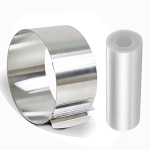 iNeibo Cake Ring and Cake Collar Set, 6 to 12 Inch Adjustable Cake Mousse Mould Set with 6inch Clear Cake Roll, Stainless Steel Pastry Ring, Mousse Ring, Ring Mold for Baking