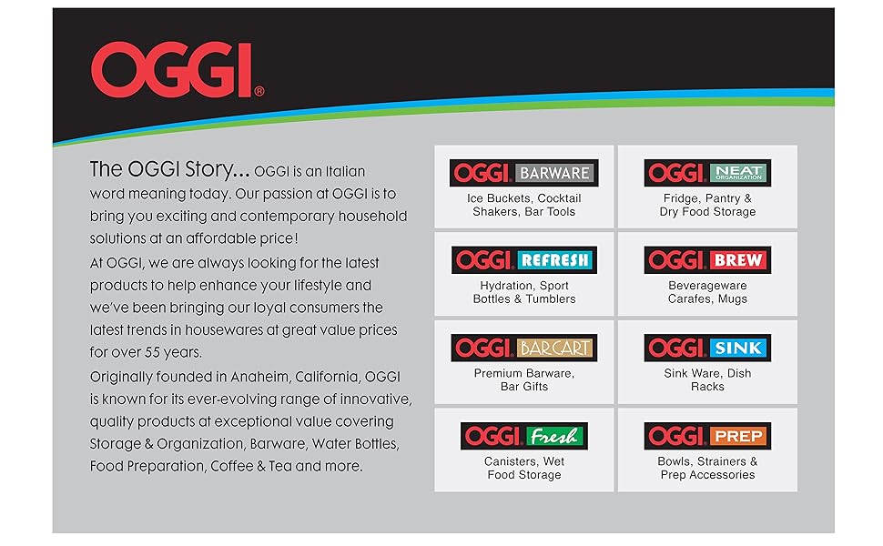 OGGI Groove Insulated Cocktail Shaker-17oz Double Wall Vacuum Insulated Stainless Steel, Tritan Lid has Built In Strainer, Ideal Cocktail Mixer, Martini Shaker, Margarita Shaker, Stainless