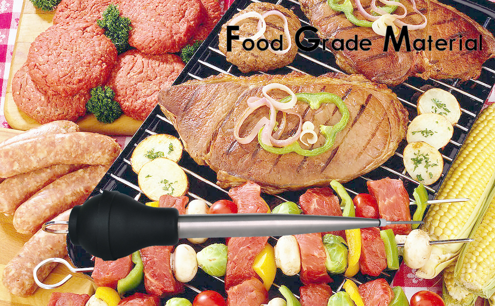 Turkey Baster and Poultry Lifters fork Set of 2. Food grade stainless steel and BPA-Free Silicone. Dishwasher-Safe