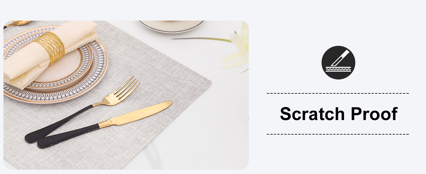 homing Cotton Linen Placemats Set of 6, Cloth Washable Farmhouse Dining Table Mats for Indoor, Outdoor, Easter, Easy to Clean, Neutral Beige, 13 x 19 Inch