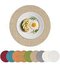 homing Cotton Linen Placemats Set of 6, Cloth Washable Farmhouse Dining Table Mats for Indoor, Outdoor, Easter, Easy to Clean, Neutral Beige, 13 x 19 Inch