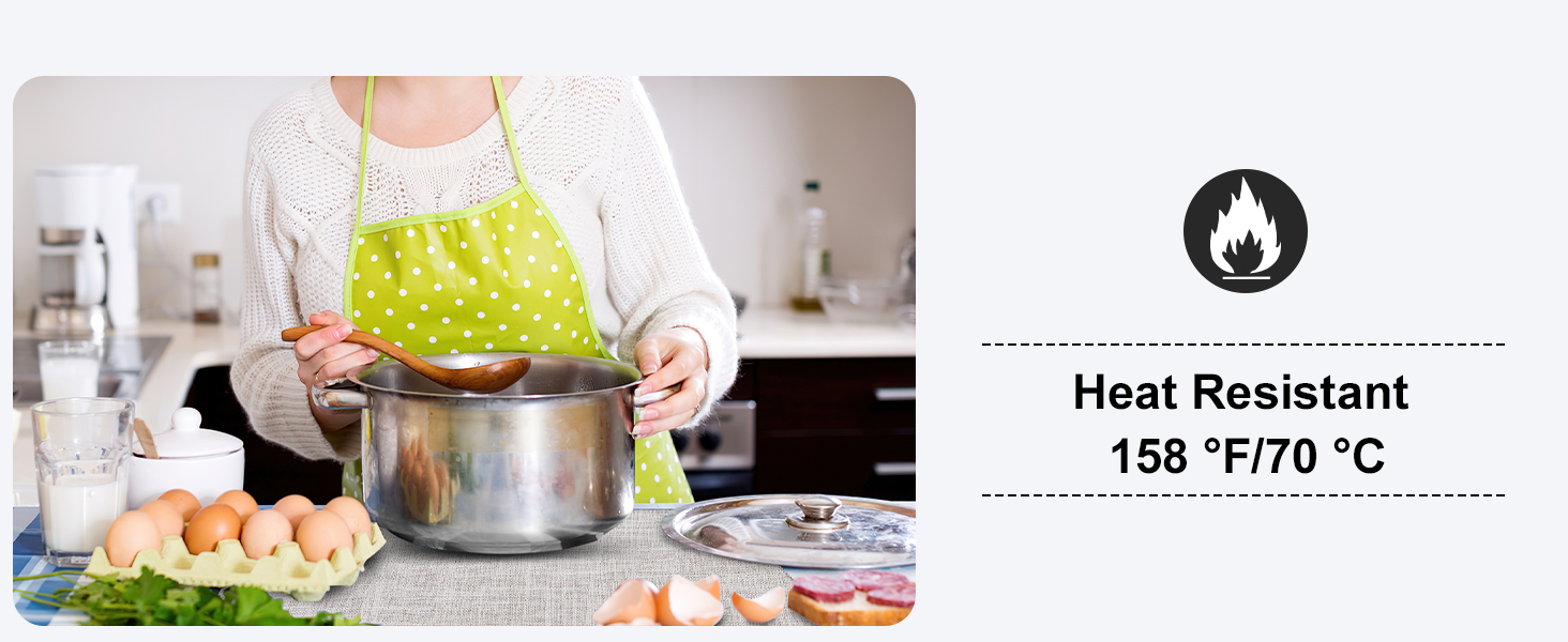 homing Cotton Linen Placemats Set of 6, Cloth Washable Farmhouse Dining Table Mats for Indoor, Outdoor, Easter, Easy to Clean, Neutral Beige, 13 x 19 Inch