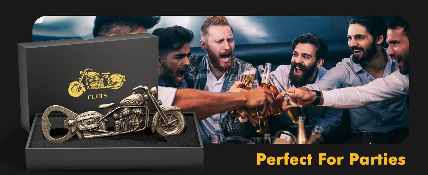 Unique Motorcycle Beer Gifts for Men Vintage Motorcycle Bottle Opener, Fathers Day Gift Birthday Christmas Gift for Him Dad Husband Grandpa Boyfriend