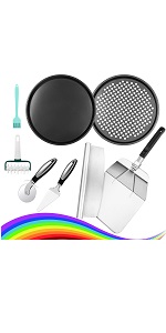 Pizza making kit,Pizza Peel Pizza Pan Set with 12
