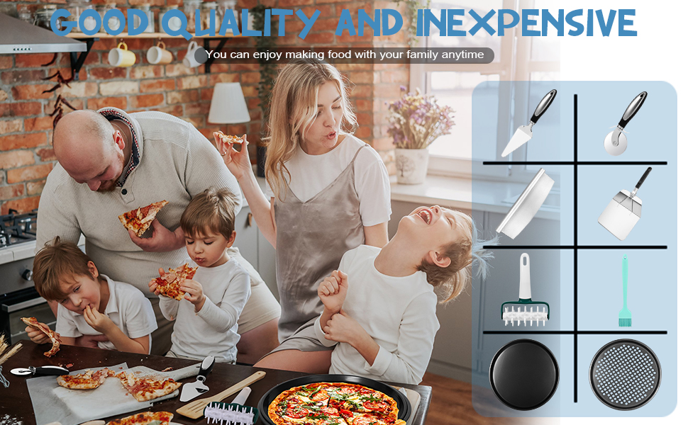 Pizza making kit,Pizza Peel Pizza Pan Set with 12