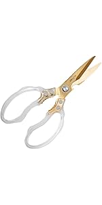 AWinjoy Kitchen Scissors, Heavy Duty Sharp Shears Dishwasher Safe, Kitchen Accessories Cooking Shears for Meat Chicken Fish Poultry Herb Bread (gold)
