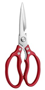 AWinjoy Kitchen Scissors, Heavy Duty Sharp Shears Dishwasher Safe, Kitchen Accessories Cooking Shears for Meat Chicken Fish Poultry Herb Bread (gold)