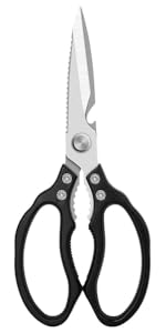 AWinjoy Kitchen Scissors, Heavy Duty Sharp Shears Dishwasher Safe, Kitchen Accessories Cooking Shears for Meat Chicken Fish Poultry Herb Bread (gold)