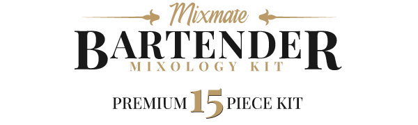 Mixology Bartender Kit with Stand - 15 Piece Bar Tool Set, Silver Bar Set Cocktail Shaker Set for Drink Mixing - Includes Martini Shaker, Jigger, Strainer, Bar Mixer Spoon, Tongs, Opener | Gift Idea