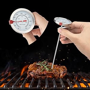 Candy Thermometer Cooking Thermometer with Instant Read Dial Meat Thermometer for Cooking Candy Deep Fry Oven by AikTryee