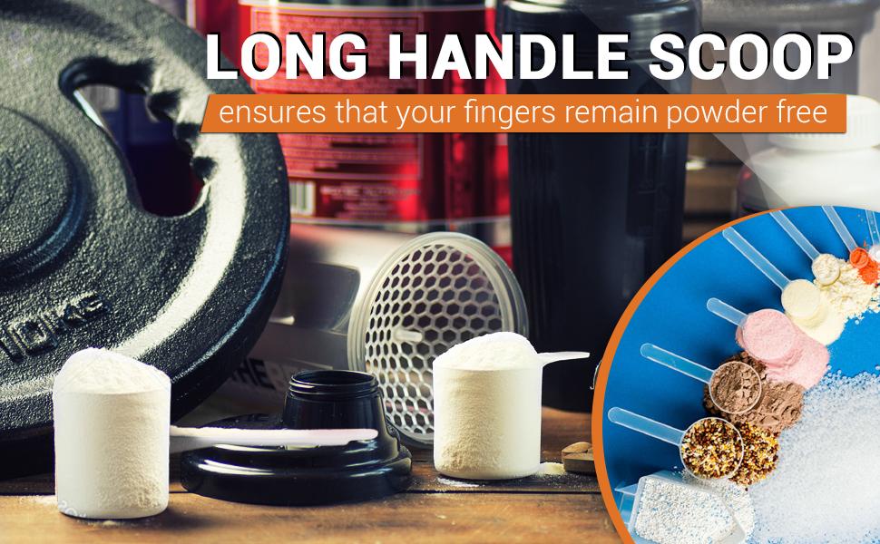 Plastic Measuring Scoop, (29.6 cc | 2 tablespoon | 1/8 Cup | 29.6 mL) Long Handle Spoons for Powders, Granules, Coffee, Pet Food, Baking Supplies, Protein and Other Dry Goods, BPA Free (Set of 3)