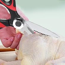 Kitchen Scissor For General Use 2-Packs,Heavy Duty Kitchen Raptor Meat Shears,Dishwasher Safe Cooking Scissors, Stainless Steel Multi-function Scissors For Food,Chicken,Poultry, Fish, Pizza,Herbs