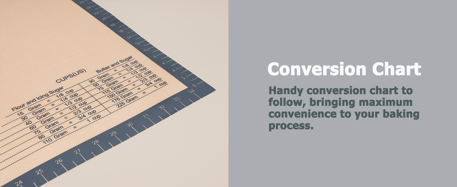 Sapid Extra Thick Silicone Pastry Mat Non-slip with Measurements for Non-stick Silicone Baking Mat Extra Large, Dough Rolling, Pie Crust, Kneading Mats, Countertop, Placement Mats (24