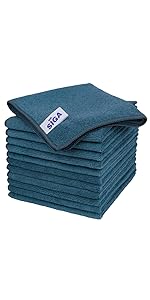 MR.SIGA Microfiber Cleaning Cloth, All-Purpose Microfiber Towels, Streak Free Cleaning Rags, Pack of 12, Black, Size 32 x 32 cm(12.6 x 12.6 inch)
