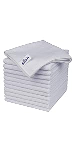 MR.SIGA Microfiber Cleaning Cloth, All-Purpose Microfiber Towels, Streak Free Cleaning Rags, Pack of 12, Black, Size 32 x 32 cm(12.6 x 12.6 inch)