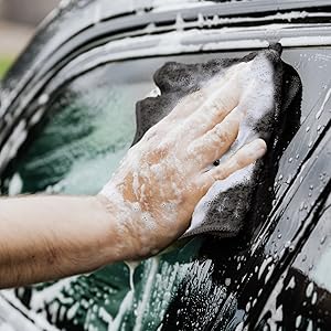 MR.SIGA Microfiber Cleaning Cloth, All-Purpose Microfiber Towels, Streak Free Cleaning Rags, Pack of 12, Black, Size 32 x 32 cm(12.6 x 12.6 inch)