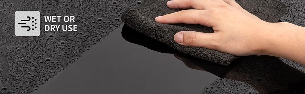 MR.SIGA Microfiber Cleaning Cloth, All-Purpose Microfiber Towels, Streak Free Cleaning Rags, Pack of 12, Black, Size 32 x 32 cm(12.6 x 12.6 inch)