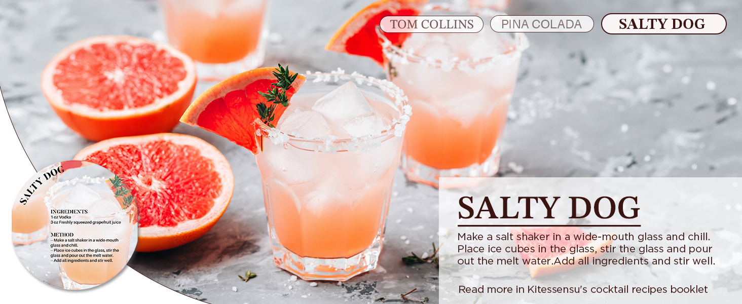 Cocktail Shaker, KITESSENSU 24oz Drink Shaker with Bartender Strainer, Measuring Jigger, Bar Mixing Spoon, Cocktail Recipe Guide, Professional Drink Mixer Set for Beginners, Silver