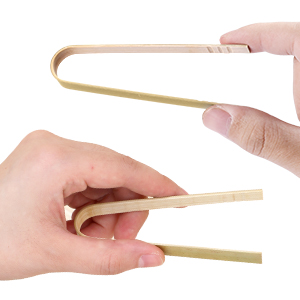 Luter 20pcs Wooden Disposable Cooking Utensils Mini Wooden Tongs Natural Toast Tongs for Charcuterie Cooking