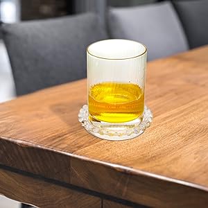 Fasmov 10 Pack Crystal Coasters Drink Coaster for Home Counters, Kitchen, Dining Room, Living Room, Patio, Coffee Table, 3.7 inches