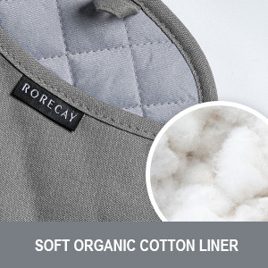 2-Pack Silicone Pot Holders for Kitchen Heat Resistant up to 500°F, Non-Slip Large Hot Pads with Pocket, Quilted Liner Trivets for Countertops Hot Pots and Pans (Gray)