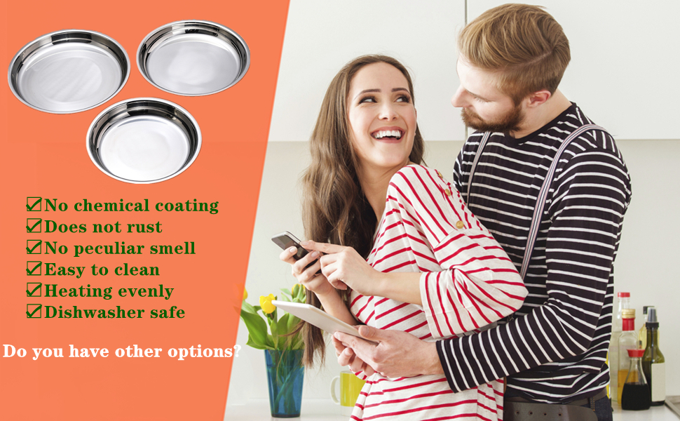 Deep Dish Pizza Pan,Stainless Steel Pizza Tray Oven Pan,Pie Grill Pan Baking Pan10-12-14Inch (16x1.95)