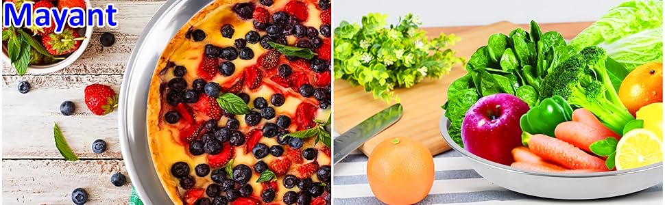 Deep Dish Pizza Pan,Stainless Steel Pizza Tray Oven Pan,Pie Grill Pan Baking Pan10-12-14Inch (16x1.95)