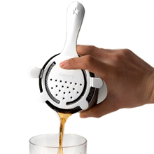 Homestia Hawthorne Cocktail Strainer - Stainless Steel Bar Strainer for Bartending, Bar Tool Drink Strainer for Bartenders and Mixologists, Martini Strainer for Boston Shaker Mixing Glass (Black)